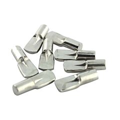 25 Pack Rok Hardware 5mm Diameter Heavy Duty Divided Shelf Pins with Stop,  Dual Sided Cabinet Shelf Pegs, Book Shelf Pegs, Duplo Metal Dowel Pins,  Metal Dowels for Shelves